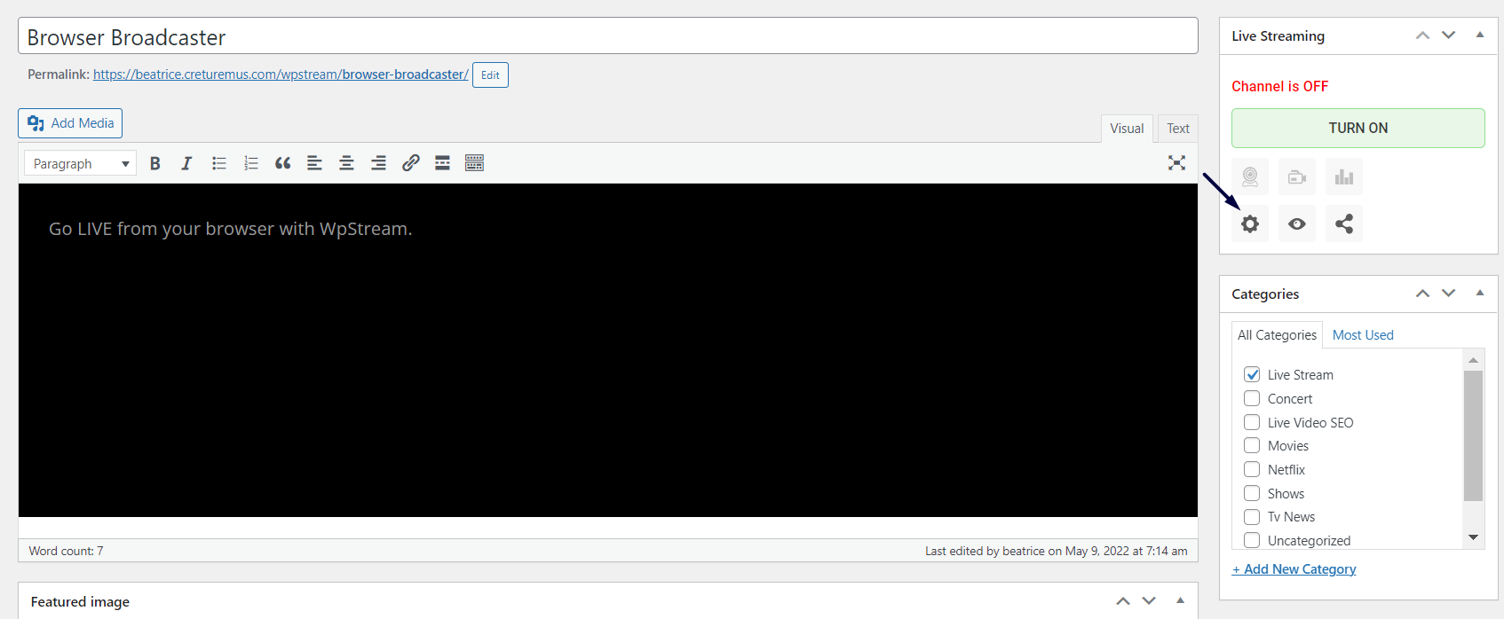 Going Live from your Browser – WpStream Documentation